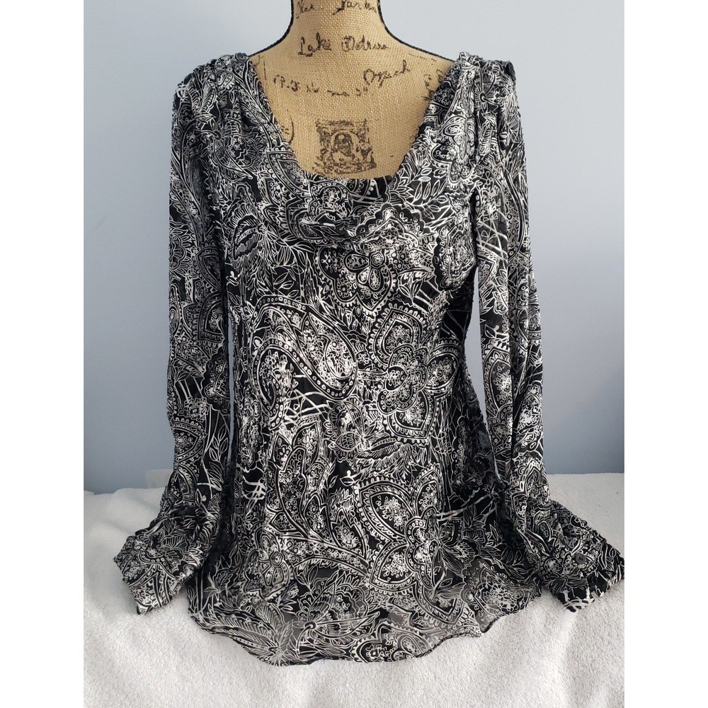 Jeanne Alexander Womans Fancy‎ Blouse Size Large